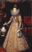 POURBUS, Frans the Younger Portrait of Isabella Clara Eugenia of Austria with her Dwarf Sweden oil painting artist
